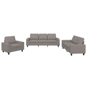 vidaXL Set de canapele, 3 piese, gri taupe, textil