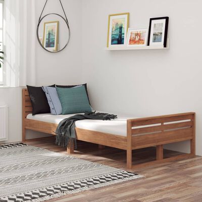 vidaXL Cadru de pat, 100x200 cm, lemn masiv de tec
