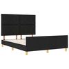 vidaXL Cadru de pat cu headboard Negru 140 x 190 cm țesătură