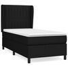 vidaXL Pat box spring cu saltea, negru, 90x190 cm, textil