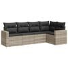 vidaXL Set canapele de grădină cu perne, 5 piese gri deschis poliratan