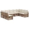 vidaXL Set de canapele pentru grădină 9 pcs Bej poliratan