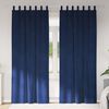 vidaXL Perdele opace 2 pcs Albastru &icirc;nchis 140 x 225 cm Catifea
