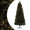 vidaXL Brad de Crăciun cu fibră optică 180 cm 24 LED-uri Alb cald PVC