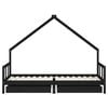 vidaXL Cadru de pat copii cu sertare, negru, 90x200 cm, lemn masiv pin