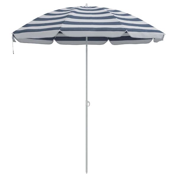 vidaXL Parasol de Plajă Albastru și Alb 206 x 206 x 212 cm