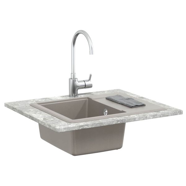 vidaXL Chiuvetă Gri 560 x 460 mm 80% Quartz și 20% Rășină