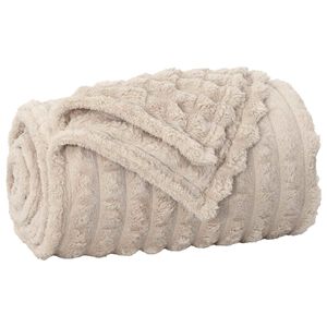 vidaXL Pătura de aruncat Bej 150 x 130 cm Molton