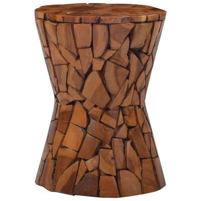 vidaXL Taburet mozaic, maro, lemn masiv de tec