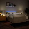 vidaXL Pat box spring cu saltea, crem, 140x200 cm, textil