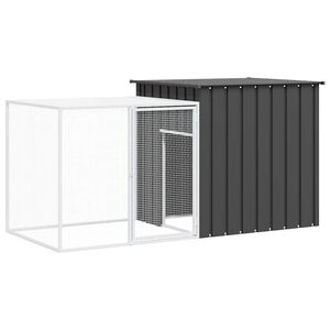 vidaXL Coteț pentru iepuri, antracit, 200x91x100 cm, oțel galvanizat