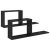 vidaXL Rafturi suspendate 2 pcs Stejar Negru 80 x 15 x 30 cm