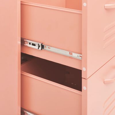 vidaXL Dulap cu sertare, roz, 80x35x101,5 cm, oțel