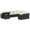 vidaXL Set canapele de grădină cu perne, 10 piese, negru, poliratan