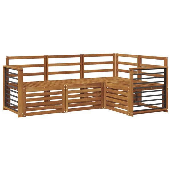 vidaXL Seturi de canapele 4 pcs natural Lemn Solid de Acacia