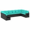 vidaXL Set canapele de grădină cu 10 piese și perne, poliratan negru