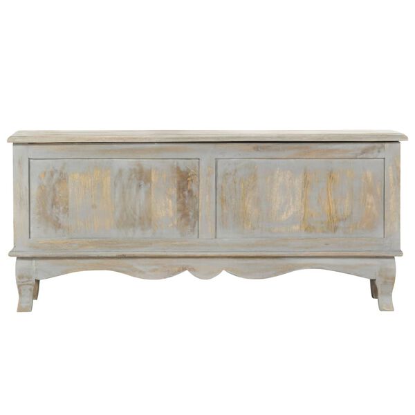 vidaXL Ladă de depozitare, gri, 100x38x45 cm, lemn masiv de mango