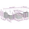 vidaXL Set canapele de grădină cu perne, 7 piese, negru, poliratan