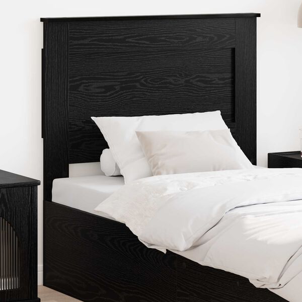 vidaXL Tăblie cap cu headboard Stejar Negru 80 cm Lemn compozit