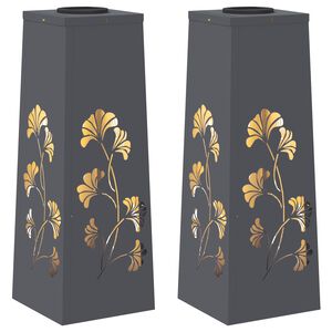 vidaXL Lumină LED Solară pentru Alei 2 buc. Alb cald 18 x 18 x 50 cm