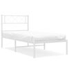 vidaXL Cadru de pat din metal cu tăblie, alb, 100x200 cm