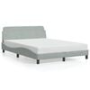 vidaXL Cadru de pat Dover gri deschis 135x190 cm catifea