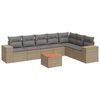vidaXL Set canapele de grădină, 8 piese, cu perne, bej, poliratan