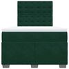 vidaXL Pat box spring cu saltea, verde &icirc;nchis, 120x190 cm, catifea