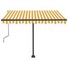 vidaXL Copertină retractabilă manual cu LED galben și alb 300x250 cm