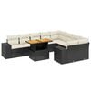 vidaXL Set canapele de grădină cu perne, 10 piese, negru, poliratan