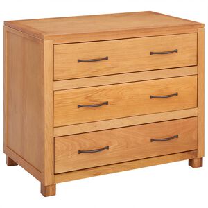 vidaXL Dulap cu sertar Maro 80 x 50 x 70 cm Lemn de stejar masiv
