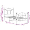 vidaXL Cadru de pat metalic cu tăblie de cap/picioare, alb, 80x200 cm