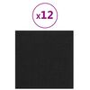 vidaXL Panouri de perete 12 buc. negru 30x30 cm țesătură 1,08m²