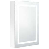 vidaXL Dulap de baie cu oglindă și LED, alb strălucitor, 50x13x70 cm