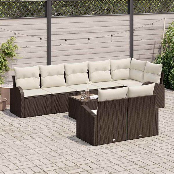 vidaXL Set de canapele pentru grădină Maro și Crem 55 x 55 x 37 cm