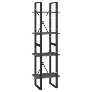vidaXL Bibliotecă cu 4 rafturi, gri, 40x30x140 cm, lemn masiv de pin