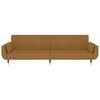 vidaXL Canapea extensibilă cu 2 locuri, 2 perne, maro, catifea