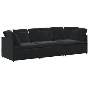 vidaXL Canapea modulară cu perne, negru, catifea