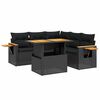 vidaXL Set mobilier de grădină cu perne, 6 piese, negru, poliratan