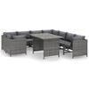 vidaXL Set mobilier de grădină cu perne, 9 piese, gri, poliratan