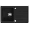 vidaXL Chiuvetă bucătărie granit, bazin unic cu scurgere reversibilă, negru