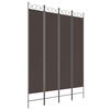 vidaXL Paravan de cameră cu 4 panouri, maro, 160x220 cm, textil