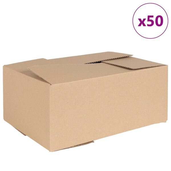 vidaXL Cutie Pliabilă 50 pcs natural 35 x 24 x 15 cm Carton