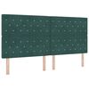 vidaXL Pat cu arcuri cu headboard Verde &icirc;nchis 200 x 200 cm Catifea