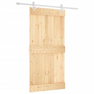 vidaXL Ușă glisantă cu set feronerie, 100x210 cm, lemn masiv de pin