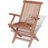 vidaXL Set mobilier exterior cu scaune pliabile, 11 piese, lemn de tec