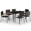 vidaXL Set de servit masa pentru grădină, 7 piese, negru