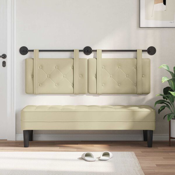 vidaXL Cap de pat suspendat Crem 150 x 55 x 5 cm Piele artificială