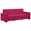 vidaXL Canapea cu 3 locuri, roșu vin, 220x78x84 cm, material catifea