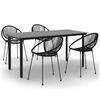 vidaXL Set mobilier de grădină, 5 piese, negru, ratan PVC